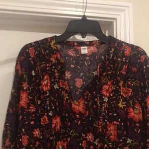 Long sleeve, black and red mini style dress